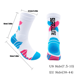 Men Compression Running Socks Crew Athletic Anti Blister Cushioned Anti-odor Seamless Breathable For Running Hiking Cycling Fitness