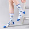 Women's Colorful Novelty Funny Pattern Combed Crew Compression Running Socks Crew Athletic Hiking Wicking Anti Blister Cushioned Anti-odor And Breatha