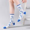 Women's Colorful Novelty Funny Pattern Combed Crew Socks Hiking Running Athletic Cushioned Compression Socks Anti-odor And Breathable For Fitness Cycl