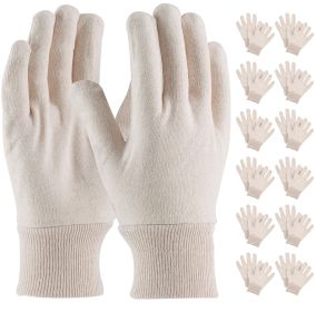 Natural Color Jersey Gloves for Men, Women 9", Pack of 24 Jersey Work Gloves Men, Polyester and Cotton Work Gloves
