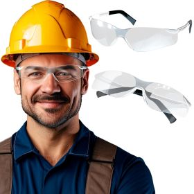 Pack of 12 Safety Glasses with Clear Anti Scratch Resistant Wrap-Around Lens One Size ANSI CE Safety Eyewear Protective Safety Spectacles Transpa
