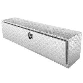 VEVOR Underbody Truck Box, 60"Ã—17"Ã—18" Pickup Storage Box, Heavy Duty Aluminum Diamond Plate Tool Box with Lock and Keys