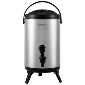 VEVOR Stainless Steel Insulated Beverage Dispenser, 2 Gallon 7.6 Liter, Thermal Hot and Cold Drink Server Dispenser with Spigot Handle