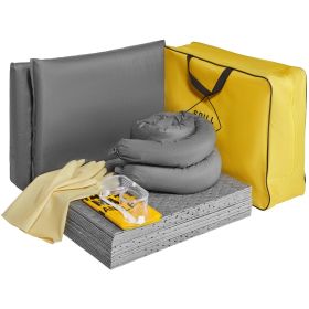 VEVOR Universal Spill Kit, Spill Control Supplies 43 pcs, Includes 30 Universal Sorbent Pads, 2 Universal Sorbent Socks 3"x4', 2 Disposal Pillows