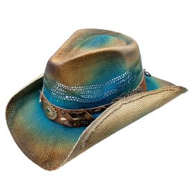 Karoli Toyo Straw Feather Band Western Drifter Cowboy Hat