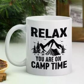 1pc, Camping Mug, Camper Wedding Gift, Adventure Coffee Mug, Camp Mug Mountain, Glamping Groomsman Cup,
