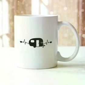 1pc Camping Heartbeat - Funny Ceramic Novelty Mug Coffee Tea Cup Adventurous Gift