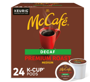 McCafe, Decaf Premium Medium Roast K-Cup Coffee Pods, 24 Count