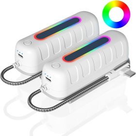 2Pcs 5000mAh extended power bank for Oculus Quest 2, lightweight and portable RGB light design, provides an additional 2-4 hours of play time