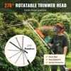 VEVOR 15.7-inch 26CC 2 Cycle Gas Hedge Trimmer, Gas Powered Pole Hedge Trimmer with Dual Sided Dual Action Blade, 270Â° Adjustable Trimmer Head