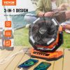 VEVOR Portable Fan Rechargeable 13 inch, Battery Powered Fan with LED Lantern, 4 Speeds Adjustable & 45Â°/90Â°Automatic Swivel & Timer
