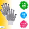 Double Side PVC Dotted Working Gloves 9.5", Pack of 24 PVC Knit Gloves, Breathable Cotton Gloves with Rubber Dots