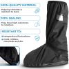 Reusable Waterproof Shoe Covers for Rain, 2X-Large. 4 Pack of PVC Black Waterproof Boot Covers for Men