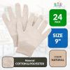 Natural Color Jersey Gloves for Men, Women 9", Pack of 24 Jersey Work Gloves Men, Polyester and Cotton Work Gloves