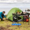 Hanging Storage Net for 35.43x23.62 Camping Table Under Table Folding Net Bag Tear-Resistant with 3 Side Pockets 4 Corner Clips for Camping Hiking Fis