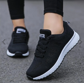 Women Shoes Sports Sneakers (Option: Black-42)