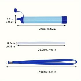 Personal Water Filter For Hiking, RV Camping, Travel, And Emergency Preparedness (Color: Blue)
