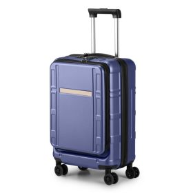 FCH Front Opening 20-inch Expandable ABS, PC Trolley Case 20in Silent Wheels, Inner Iron And Outer Aluminum Trolley Rod, Classic Color - Royal Bl (Option: Royal blue)