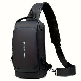 Men S Waterproof Motorcycle Chest Bag - Anti-Theft Shoulder Bag  Oxford Fabric, Multifunctional For Hiking   Outdoor Activities, Outdoor Shoulder (Color: Black)