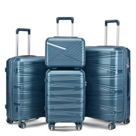 4-piece Suitcase Set (Color: Blue)