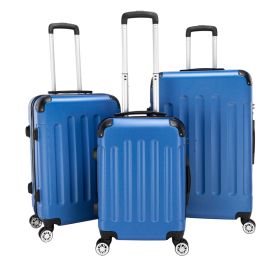 Three In One ABS Suitcase 20 Inches 24 Inches 28 Inches Blue (Color: Dark blue)