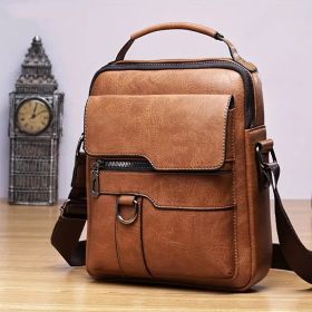Retro Style Vertical Sloping Backpack, Fashionable Brown Single Shoulder Backpack, Multiple Compartments, Adjustable Shoulder Strap, Business Cas (Option: A)