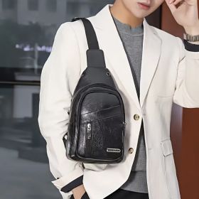 Waterproof Chest Bag Men's Trendy New Simple Multi-pocket Men's Shoulder Bag Casual Men's Messenger Bag Fashion Casual Business Messenger Bag (Color: Black)