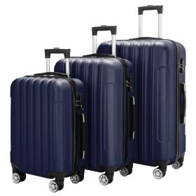 Vertical 3-in-1 Spinner Wheel With Handle Trolley Case 20in 24in 28in ABS Aluminum Alloy Trolley Classic Color - Navy Blue (Color: Navy Blue)