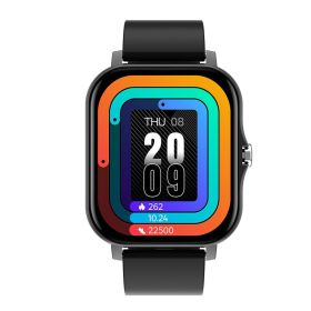 Smart watch sports waterproof multi-function heart rate detection dynamic Bluetooth call watch (Colour: black)