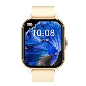 Smart watch sports waterproof multi-function heart rate detection dynamic Bluetooth call watch (Colour: golden)