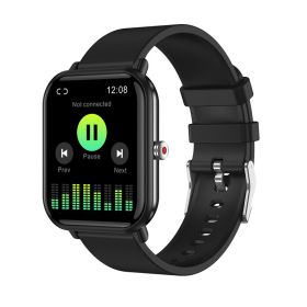 Smart bracelet MX09 calls to remind heart rate; blood pressure; blood oxygen; temperature; sleep monitoring; smart sports watch (Colour: black)