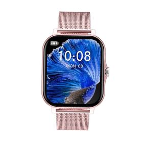 Smart watch sports waterproof multi-function heart rate detection dynamic Bluetooth call watch (Colour: Powder steel)