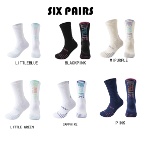 Men Compression Running Socks Quarter Crew Athletic Cushioned Breathable Anti Blister Sweat Odor For Running Hiking Cycling Fitness (Color: Color3, Group: Men)