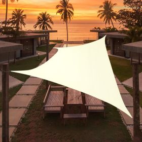 Artpuch Custom Size Cream Sun Shade Sail Triangle Canopy 185 GSM Durable Fabric UV Block Awning for Outdoor Patio Garden Backyard (Customized Availabl (Color: Cream, size: 11'X20')
