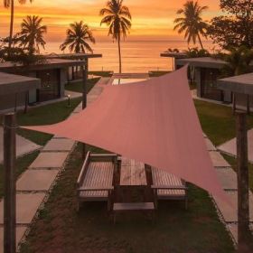 Artpuch Custom Size Rust Red Sun Shade Sail Triangle Canopy 185 GSM Durable Fabric UV Block Awning for Outdoor Patio Garden Backyard (Customized Avail (Color: Rust Red, size: 12'X24')